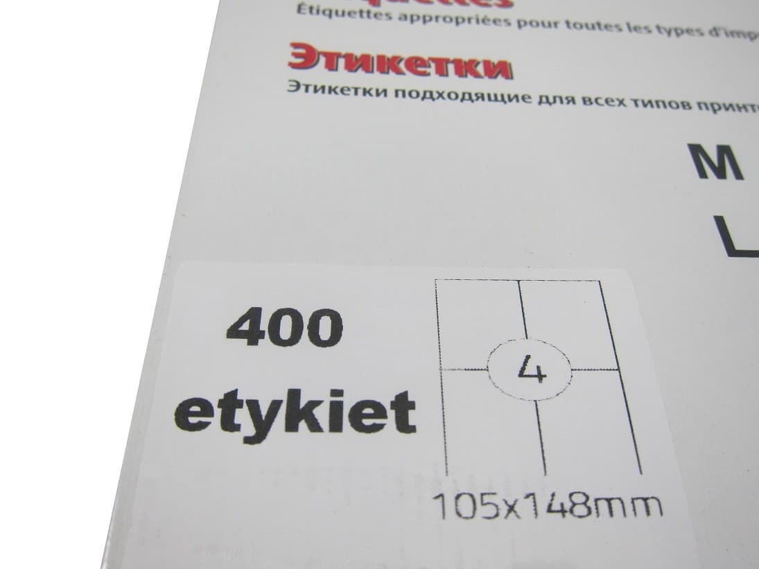 Etykieta samoprzylepna A4 105/148