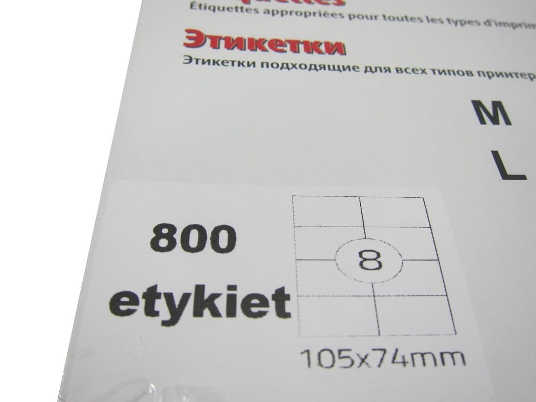 Etykieta samoprzylepna 105/74 ( 8szt. na A4)