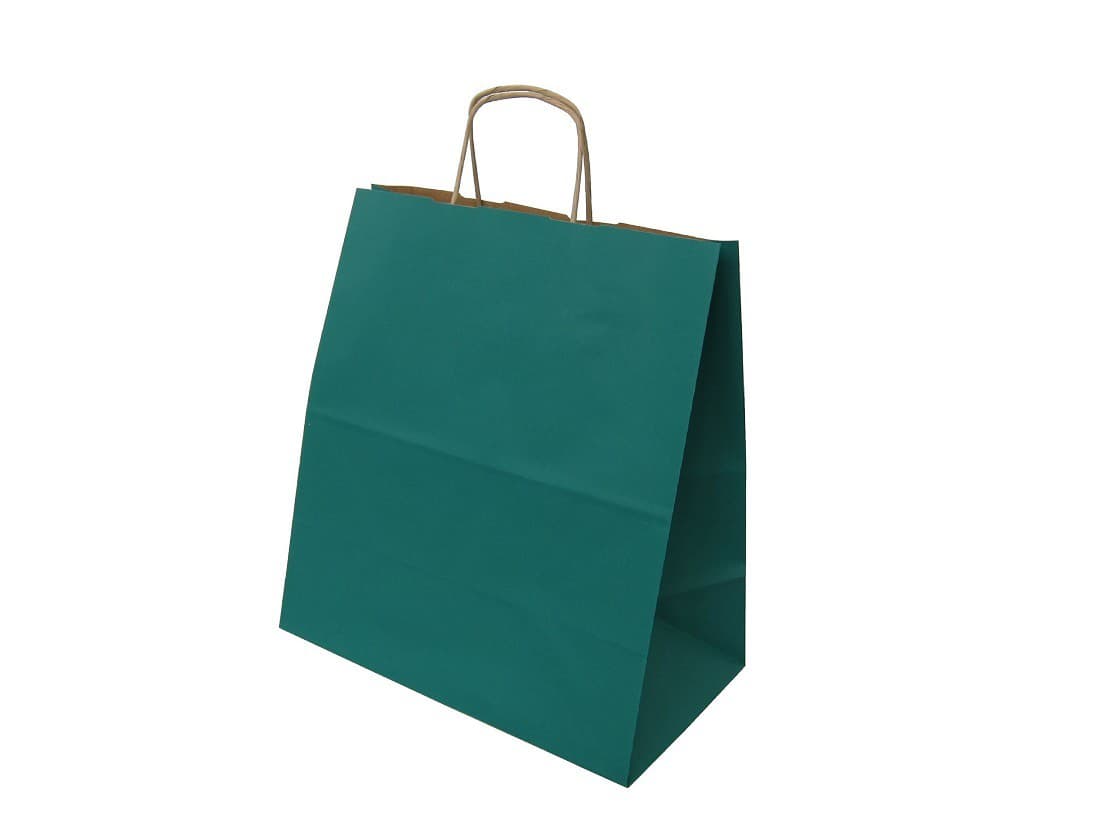 Torba papierowa 30/17/34 ciemno zielona 90g